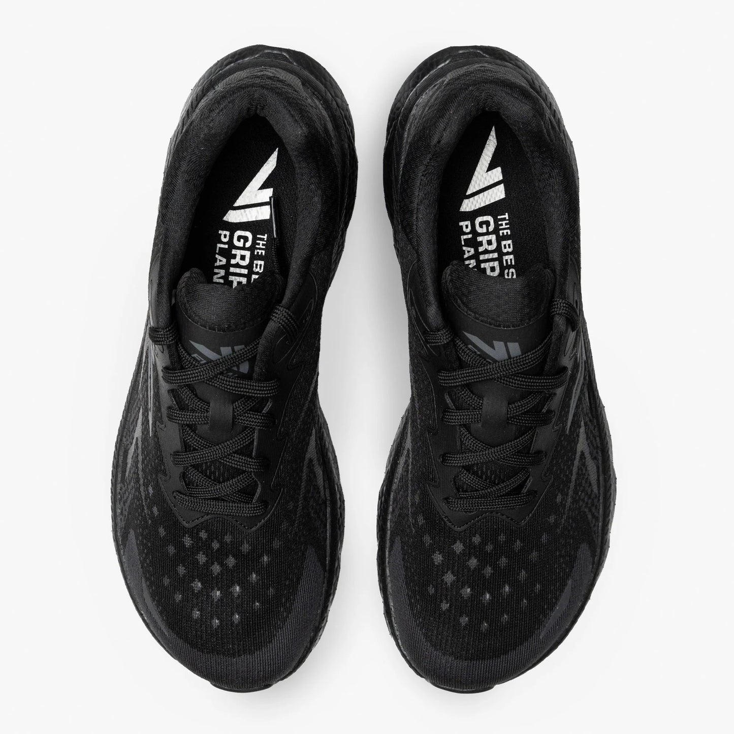 Top view of VJ Shoes Flow trail running shoes in black